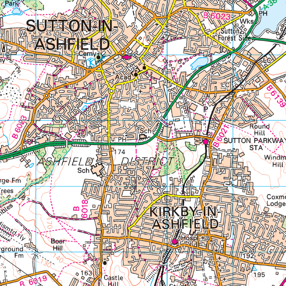 OS120 Mansfield Worksop Surrounding area